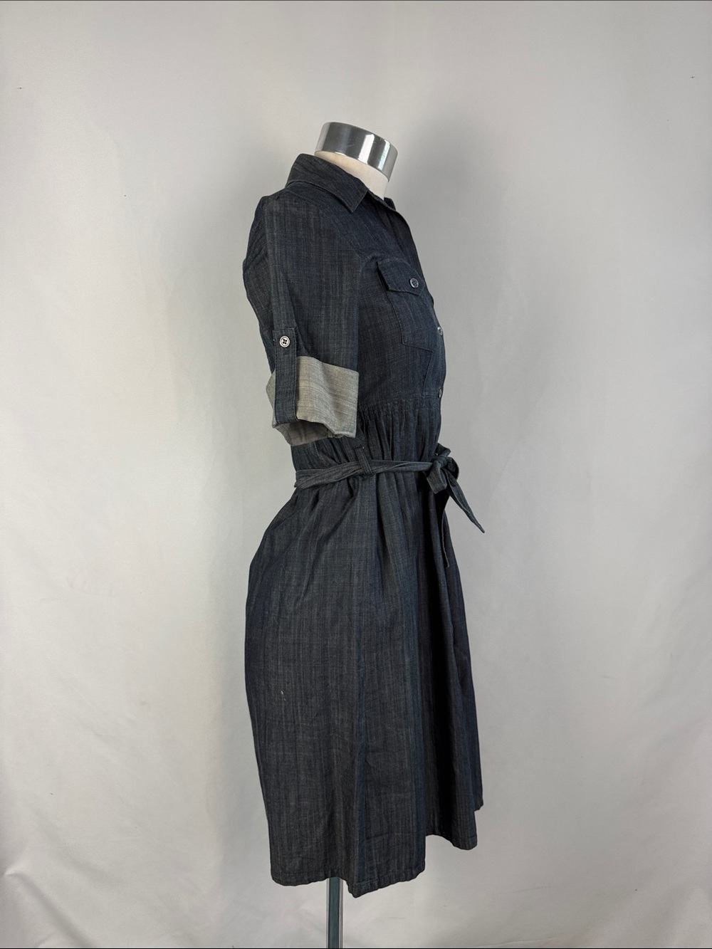 THEORY DENIM SHIRT DRESS WITH BELT - Picture 2 of 5